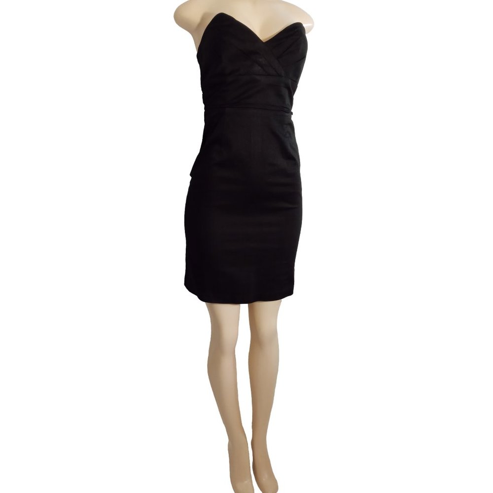 Sexy Black Strapless Mini Dress